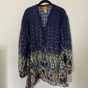 NWT Ruby Rd. Sheer Button Down Blouse 20W